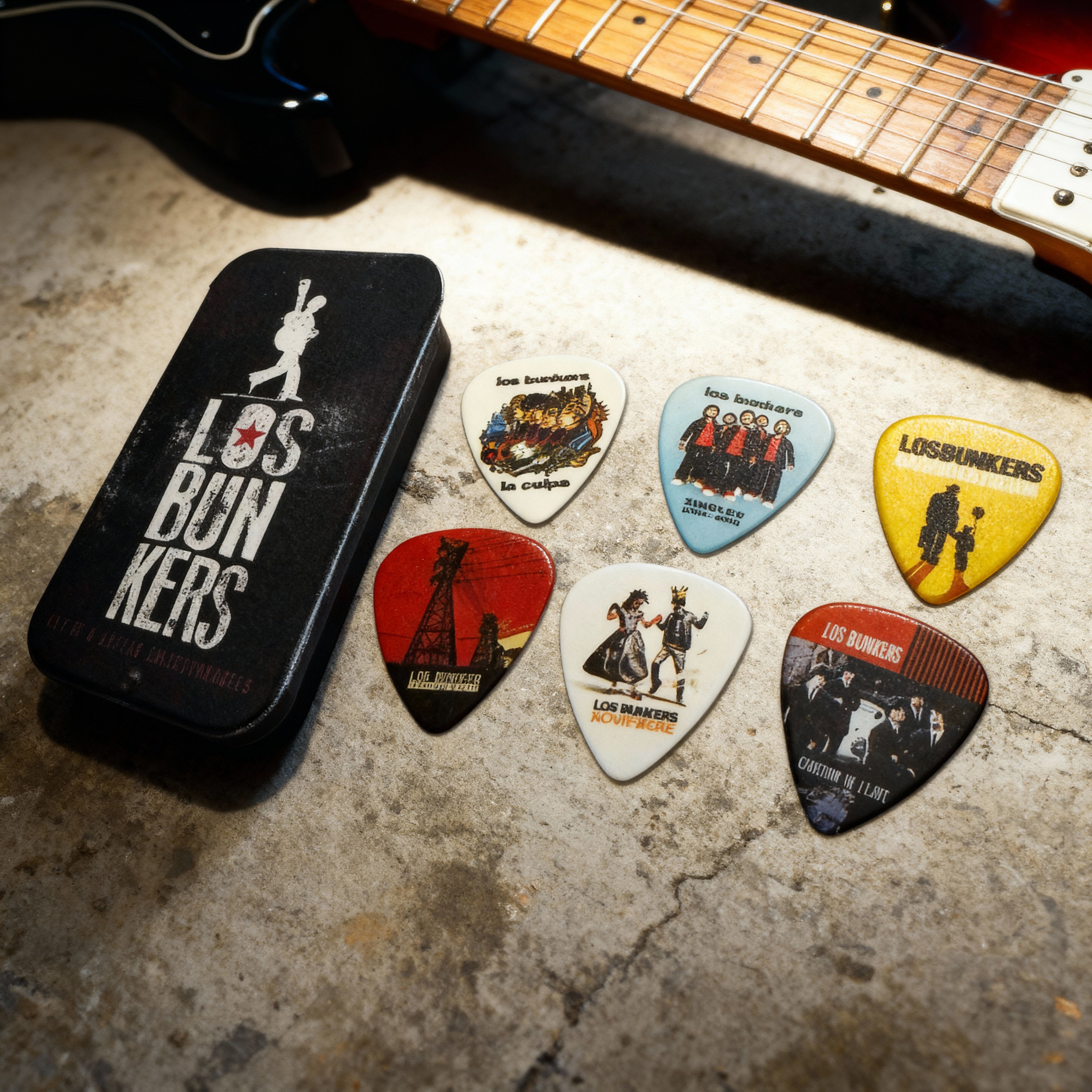 Set de 6 Uñetas Coleccionables con Caja Metálica